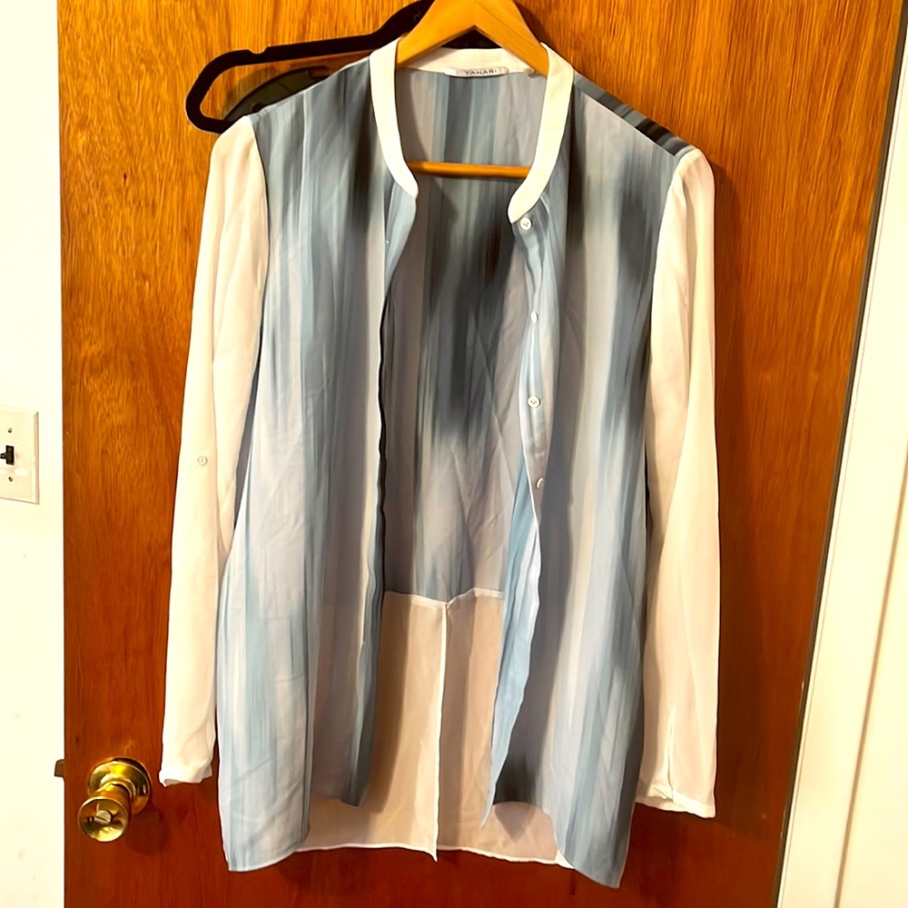 Blouse button down top. Size L. T Tahari.